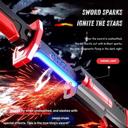 LED Katana Sword with Smoke & Spark Effects, 7-Color Light Blade with Sound FX, Anime-Inspired Cosplay Katana for Roleplay, Halloween, Parties, Collectors, and Display