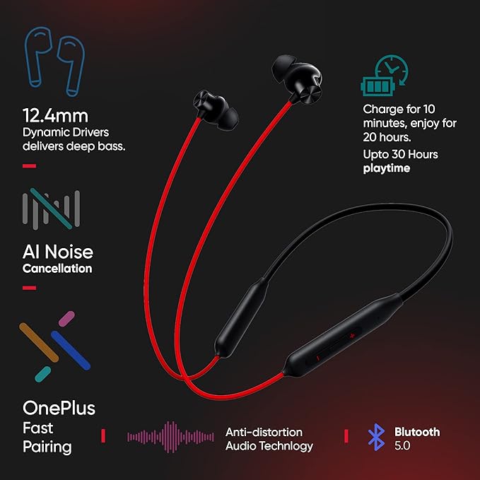 Zappods Bullets Z2 ANC Bluetooth Wireless in Ear Earphones with Mic, Bombastic Bass, 10 Mins Charge - 20 Hrs Music, 30 Hrs Battery Life