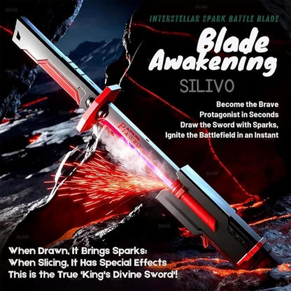 LED Katana Sword with Smoke & Spark Effects, 7-Color Light Blade with Sound FX, Anime-Inspired Cosplay Katana for Roleplay, Halloween, Parties, Collectors, and Display