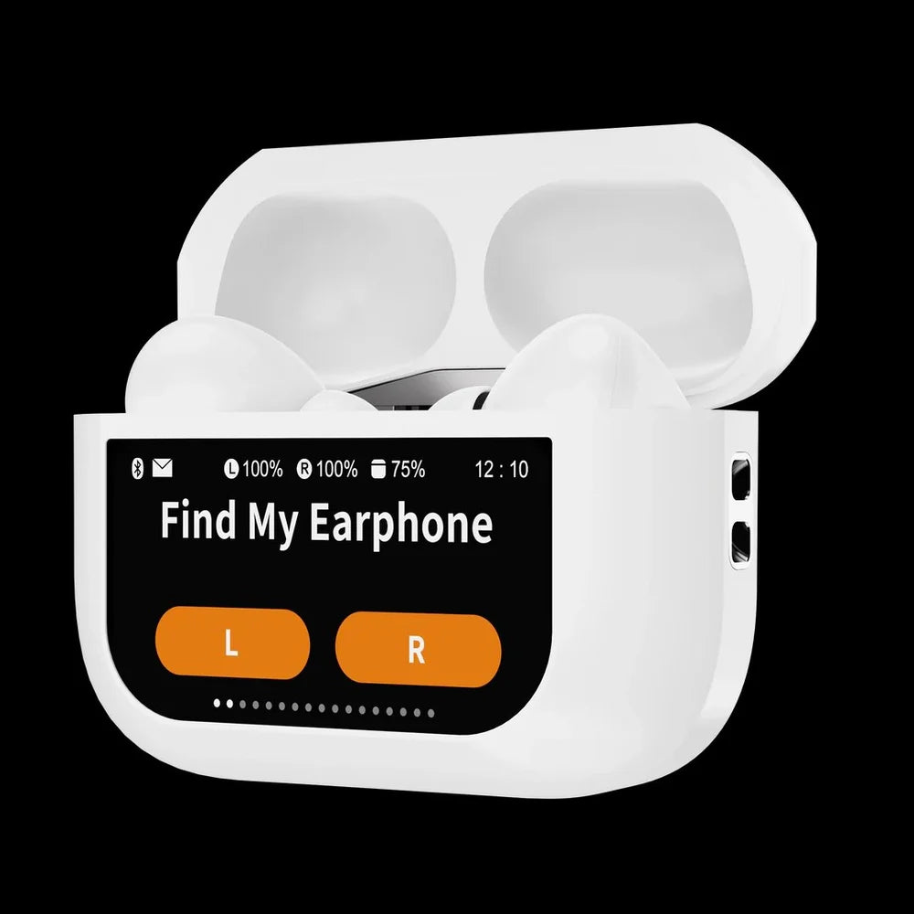 Zappods™ Display Screen 2 Premium Wireless Earbuds + 100% ANC with 1.41" Full HD Touch Screen + GPS Tracking (Find my evopods ) + 13mm High Deep Bass Drivers