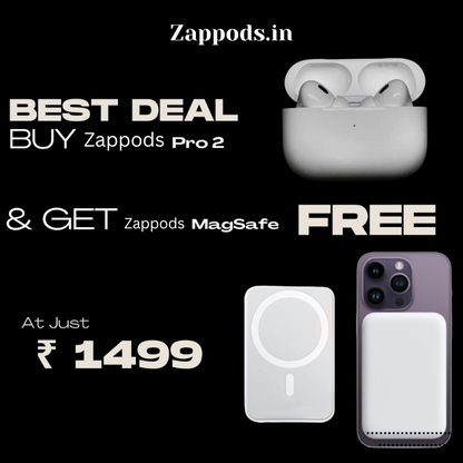 ZapPods Pro 2nd Gen ANC (Type-C) | Free 5000mAh MagSafe Powerbank | 100% Hassle-Free Warranty