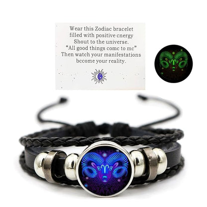 Zodiac Cosmic Leather Bracelet (Energized)